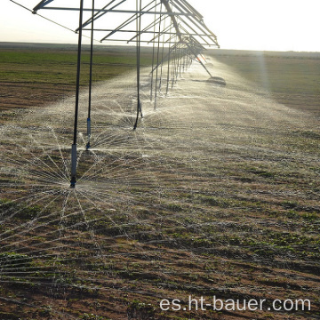 Riego de pivote central remolcable con sistema de fertilización